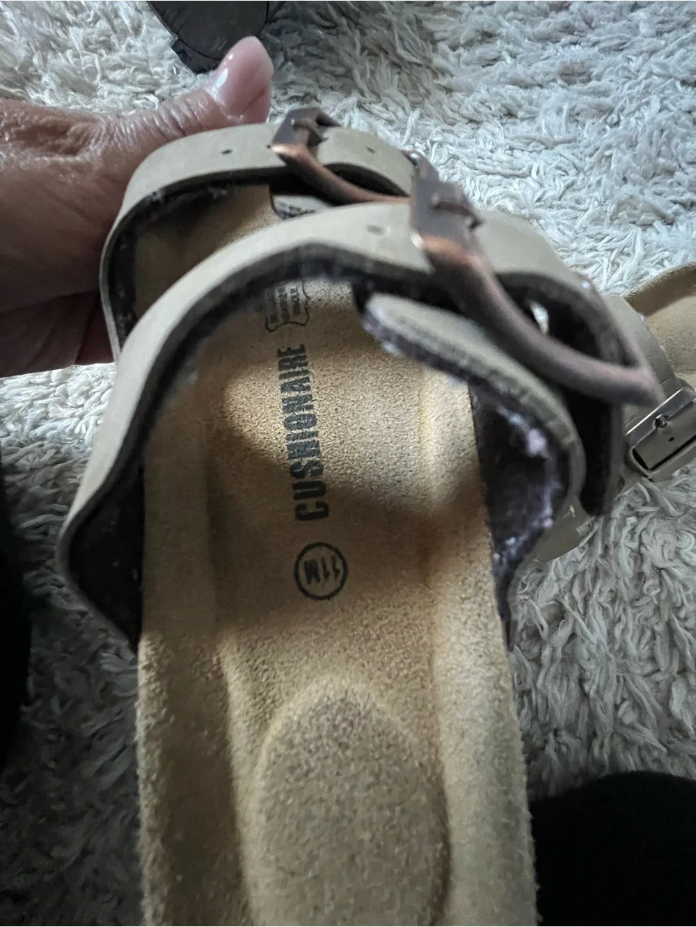 Kids Beige Double-Buckle Sandals